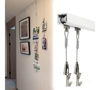Cimaise Système d'accrochage de tableaux avec rail robuste, kit de rail et fil pour galerie d'art, Convient pour musées maisons anciennes bibliothèques(78.7in/200 cm cable,Ceiling Mount)