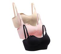 Cimary Soutien-Gorge de maternité sans Couture pour Femmes (Lot de 4) (XXL, 3PACK(Black+Beige+Pink))