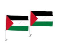 CIMAXI Drapeaux Palestiniens Polyester 45X30Cm Pour Fenêtres De Voiture DéCoration Soutien National ÉVéNements Sportifs RéSistant Vent