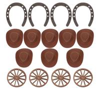 CIMAXIC 1 Ensemble de décorations pour Une fête sur Le thème du Far West : Mini-décoration Western avec fers à Cheval et Chapeaux de Cowboy - centres de Table rustiques pour Une fête.