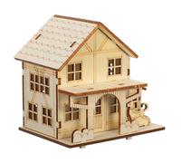 CIMAXIC 1 Ensemble de Maison en Bois : kit d'assemblage de Maison de poupée Miniature en Bois - Puzzle de cabane Rustique avec lumière LED pour Le développement des Liens familiaux, Le