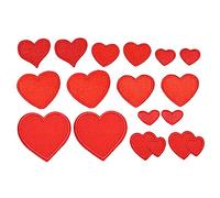 CIMAXIC 1 Jeu Patch En Tissu D'amour Décorations De Feuilles Fuite Jouets Les Pièces Hermétique Croix Stickers Décoration Coeur Décoration D'amour Salle Rouge Chiffon 16 Pièces