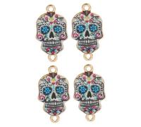 CIMAXIC 2 Ensembles Pendentif Tête De Mort Bracelet Bricolage Bijou Accessoire Thème Halloween Faire Soi-même Des Pendentifs Pendentif Boucle D'oreille Alliage 20 Pièces * 2