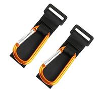 CIMAXIC 2 Pièces Crochet De Chariot Cintres Bébé Mousqueton Petit Bébé Liens Anneaux Clip Buggy Crochet Bébé Mousqueton Grand Bascule Crochets Pivot Mousqueton à Mousqueton Clips Pu Golden