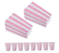 CIMAXIC 24 Pièces Boîtes à Popcorn Papier Rayées Roses Petit Format à Bordures Ondulées pour Anniversaires Cinéma et Snacks Variés Faciles à Assembler