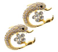 CIMAXIC 2pcs Épingle Décorative Dauphin en Alliage de Zinc Orné de Cristaux, Bijoux de Mode pour Femmes, pour Mariage et Usage Quotidien
