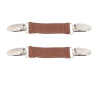 CIMAXIC 2pcs Pinces pour Pull en Polyester et Acier Inoxydable Marron, Clips à Châle pour Fixer Chandail et Robe, Design Élégant pour Vêtements Casual et Formels