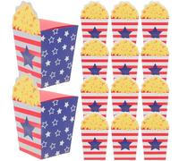 CIMAXIC 30 Boîtes à Popcorn en Papier pour Fête Américaine, Motif Décoratif Imprimé, pour DIY Baking et Célébrations 4 Juillet, Style Adorable