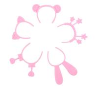 CIMAXIC 4 Ensemble Bandeaux De Monstre Queue D'ours Cotillons Princesse Bandeau Yeux De Crabe Cotillons De La Couronne Costume De Crabe Oreilles D'ogre Rose Plastique