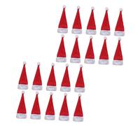 CIMAXIC 4 Ensembles Chapeau De Bonbons De Noël Capuchon De Couverture De Bonbon Sucette Mini Bonnets De Noel Bouchon d'emballage De Bonbons Sucette Décorative en Tissu Rouge 20 Pièces * 4