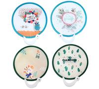 CIMAXIC 4 Pièces Lot de Éventails Pliables Ronds Style pour Garçon Fille Ventilateurs Portables à Main avec Motifs Cartoon Colorés pour Mariages et Festivals
