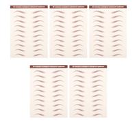 CIMAXIC 5 feuilles d'autocollants pour sourcils simulés : autocollants 3D pour sourcils - Décalcomanies temporaires à l'eau - Pochoirs adhésifs repositionnables pour faux, pour le