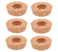 CIMAXIC 6 Pièces Micro Vase Paysage Terrarium Propager des Vases pour Plantes Jardinières De Multiplication Murale Bouteille Hydroponique Ronds De Liège en Liège Light Brown Bois