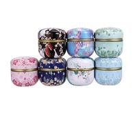 CIMAXIC 7pièces Set de Pots Ronds Fer Vides pour Bougies Bocaux Miniatures Métal pour Aromathérapie Stockage Thé et Épices Contenants Robustes pour DIY et Rangement Polyvalent