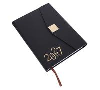 CIMAXIC Agenda 2027 à Trois Volets Planification Quotidienne, Couverture en Pu Noir, Papier Compatible Stylos Plume, Espace D'écriture Ample pour Travail et Apprentissage