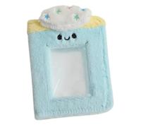 CIMAXIC Album Photo en Peluche Bleu 3 Pouces Mini Livre Photo Fait Main Pochettes Transparentes Porte-Photo Délicat pour Collection et Rangement de Cartes Postales Présent pour