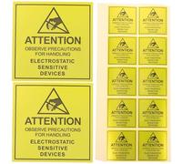 CIMAXIC Autocollants D'avertissement Électrostatiques 450 Forte Adhérence et Fiabilité en Papier Jaune pour Dispositifs Statiques de Sécurité Industrielle