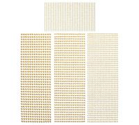 CIMAXIC Autocollants Perles Nacrées Autocollants Visage et Ongles en Résine Or, 4 Feuilles Autocollantes Pratiques pour Maquillage et Bricolage Créatif