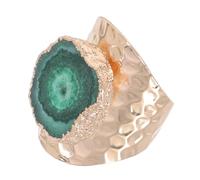CIMAXIC Bague Femme Plaquée Or Élégante Cristal Naturel Anneau Irrégulier Pierre Précieuse Bijou Délicat pour Doigt Cadeau Mode pour Fête des Mères
