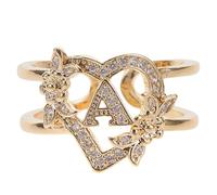 CIMAXIC Bague Vintage Imposante en Cuivre Ajustable Anneau Alphabet Or, Design Unique et Style Polyvalent pour Présent Adolescents Filles ou Usage Quotidien