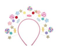 CIMAXIC Bandeau bonbon, serre-tête sucette, accessoire de coiffure princesse avec pompon coloré et étoile.