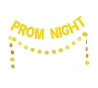 CIMAXIC Bannière de Mariage Scintillante Dorée, 2 Pièces, Guirlande à Paillettes Ronde, Décorations Suspendues pour Fête de Mariage, Bal de Promo et Engagement, Décoration Intérieure