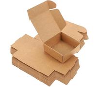 CIMAXIC Boîte en Papier Kraft pour Savonnette 75x75x30 Mm 15 Pièces, Coffret Présent Vintage pour Bonbons et Savons Artisanaux, Emballage Présent Mariage pour Pâtisserie et Boutique