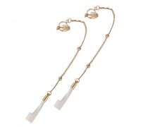 CIMAXIC Boucles d'Oreilles Anti-Perte à Clip en Métal Élégant Pendentif Cœur Chaîne 1 Paire Accessoires pour Écouteurs sans Fil Confort Usage Décoratif