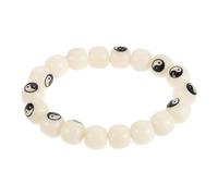 CIMAXIC Bracelet Bodhi blanc : Perles de bouddhistes - Symbole Yin Yang sculpté à la main - Cadeau de protection spirituelle naturelle pour la pratique du yoga et de la pleine conscience