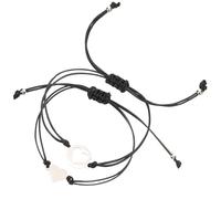 CIMAXIC Bracelets Assortis Mère-fille Acier Inoxydable Cœur Ajouré Cordon Tressé Noir Taille Unique Bracelets pour Adolescentes Adaptés Poignet Présent Amitié Féminin