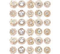 CIMAXIC Broches Décoratives en Alliage 30 Pièces 48 Cristaux, Mini Broches pour Vêtements Féminins, Épingles pour Corsages, Accessoires Mode Polyvalents pour Tenue Quotidienne et