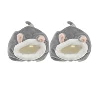 CIMAXIC Cachette pour Petits Animaux 2 pièces : lit Maison de Dessin animé - nid Polyvalent pour hérissons et écureuils Volants - nid de Couchage Moelleux avec Trous de Ventilation