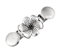 CIMAXIC Clip de Collier Vintage en Alliage Argenté Pince Alligator, Accessoire de Mode Délicat pour Tenue Décontractée et Gala, Protège les Tissus