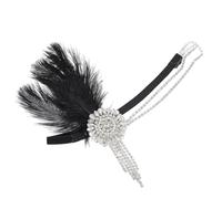 CIMAXIC Coiffe de Bal Masqué en Plume Noire, Bandeau Stable et Confortable pour Fête Costumée ou Performance Scénique, Décoration Capillaire Unique et Délicate