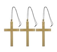 CIMAXIC Collier croix 3 pièces pour homme, pendentif croix avec versets bibliques chrétiens, cadeau de baptême, première communion ou fête des pères