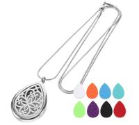 CIMAXIC Collier d'Aromathérapie Pendentif Cœur 4X3 CM en Acier Inoxydable, Chaîne Incluse, Ensemble 1 Pièce, Conçu Style Élégant Bureau Ville