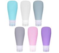 CIMAXIC Ensemble de 6 Flacons Cosmétiques en Silicone 90ml, Étanchéité et Facile à Transporter, Contenants de Voyage pour Lotion et Gel