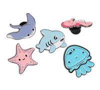 CIMAXIC Épingle en Alliage pour Femme Style Dessin Animé Animaux Marins, Épingle de Revers Décorative Multi-usage, Port Quotidien Chapeaux, Lot de 5