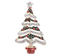 CIMAXIC Épingle Sapin de Noël en Alliage avec Pierres Brillantes et Technologie D'insertion D'huile, Confortable à Porter, Facile à Assortir pour Banquet et Fête, Accessoires de Costume