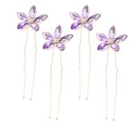 CIMAXIC ÉPingles À Cheveux Ensemble 4 PièCes U Forme Alliage Et Strass Violet Accessoires Pour Mariage Demoiselles D'Honneur Et Occasions SpéCiales