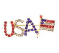 CIMAXIC Épinglette drapeau américain : insigne patriotique en émail - broche en strass pour le Memorial Day - épinglettes en alliage rouge, blanc et bleu pour le défilé du 4 juillet 250e