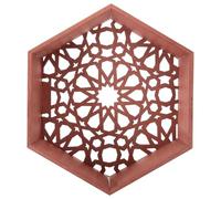CIMAXIC Étagère Murale Hexagonale Flottante Bois avec Motif Ajouré Étagère Murale Nordique Compacte pour Salon et Chambre Support Décoratif Polyvalent