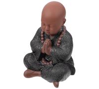 CIMAXIC Figurine de Moine en Céramique Noire, Décoration Sûre et Créative pour Espace de Vie et Plateau à Thé, Style Classique Unique