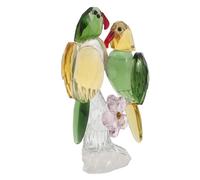 CIMAXIC Figurines de perroquets en Cristal : Figurines d'oiseaux en Verre - Statues d'animaux en Verre - Oiseau en Cristal posé sur Un Arbre Fleuri, décoration pour Pâques, Le Printemps, la