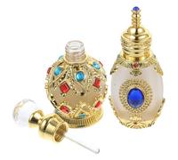 CIMAXIC Flacon de Parfum Rechargeable Design Élégant et Lisse en Verre Cristal Vintage 15ml Lot de 2 Pièces Salle de Bain Bibliothèque