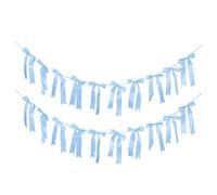 CIMAXIC Guirlande de 2 nœuds : Guirlande pré-assemblée avec nœuds - Décoration pour fête d'anniversaire, Enterrement de Vie de Jeune Fille, Mariage, Baby Shower (Bleu)