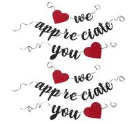 CIMAXIC Guirlande de Remerciement pailletée (Lot de 2) - Guirlande « Nous Vous apprécions » - Décorations pour la fête de Remise des diplômes 2026 (Enseignants, médecins, Personnel, employés)