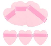 CIMAXIC Houppettes de Cœur Douces Peau pour Poudre de Maquillage Lot de 6 en Éponge et Flocage, pour Débutants