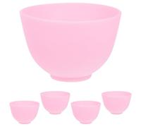 CIMAXIC Kit de 5 Bols en Silicone Rose pour Masque Visage, Facile à Nettoyer et Souple, pour Préparation de Masques Hydratants Faits Maison