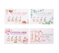 CIMAXIC Livre de 4 modèles de nail art - Gabarits d'entraînement - Cahier d'exercices de peinture pour l'apprentissage de la manucure et la formation artistique pour débutants